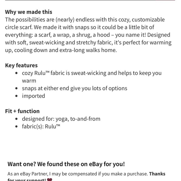 EUC Lululemon Vinyasa * Quilt Scarf/Wrap - Picture 7 of 7